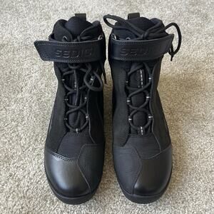 Sedici Podio Street Riding Light Weight Motorcycle Black Boots Womens Size 9 US